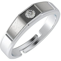 Clara Pure 925 Sterling Silver Rocco Adjustable Ring Gift For Mens And Boys | Partial Matte Finish
