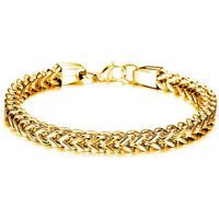Fashion Frill Stylish Criss Cross Chain Design Gold Bracelet for Men & Boys | Stainless Steel | Love Gifts | Mens Accessories | Wristwear Bracelets