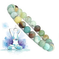 Hot And Bold Natural Multi Colour Amazonite Reiki Feng-Shui Crystal Gem Stone Beads Bracelets For Unisex Adult