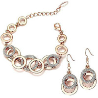 Shining Diva Fashion Cubic Zirconia Stylish Gold Plated Rose Gold Jewellery Set for Women (cmb290_9556b_9929)