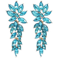 YouBella Jewellery Earrings for women Crystal Earrings for Girls and Women (Aqua Blue)