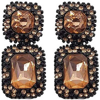 YouBella Jewellery Earrings for women Crystal Earrings for Girls and Women (Brown)