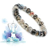 Hot And Bold Natural Tourmaline Quartz Reiki Feng-Shui Crystal Gem Stone Beads Bracelets For Women