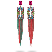 YouBella Jewellery Earings Crystal Tassel Handmade Earrings for Girls and Women (Multi)