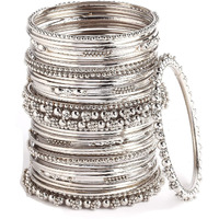ZENEME Jewellery Traditional Silver Plated Oxidized Bracelet Bangles Set for Girls and Women (Silver, 2.8)