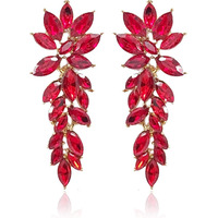 YouBella Jewellery Earrings for women Crystal Earrings for Girls and Women (Red)