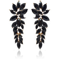 YouBella Jewellery Earrings for women Crystal Earrings for Girls and Women (Black)