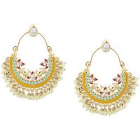 Zaveri Pearls Multicolor Meenakari Cluster Beads Drop Chandbali Earring For Women-ZPFK15651