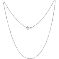 I JUELS ; LIVE THE EMOTIONS Sterling Silver beaded carb 20 inch Chain for Women/Girls