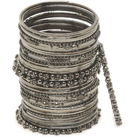 Shining Diva Fashion Set of 40 Latest Antique Stylish Bangles for Women (rrsd14026b_2.8)(Black)