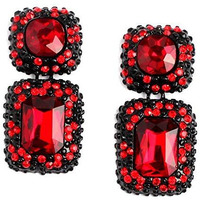 YouBella Jewellery Earrings for women Crystal Earrings for Girls and Women (Red)