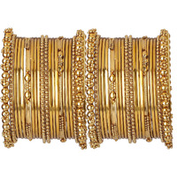 Shining Diva Fashion Latest Antique Design Stylish Traditional Bangles for Women (Golden) (11622b_2.6)