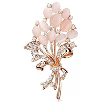 YouBella Jewellery Latest Stylish Crystal Unisex Floral Shape Brooch for Women/Girls/Men