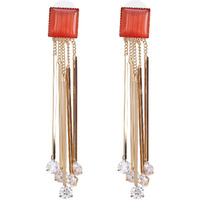 YouBella Jewellery Earrings for women Crystal Earings for Girls and Women (Red)