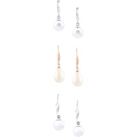 Zaveri Pearls Combo of 3 Contemporary Pearl Drop Hoop Earrings For Women-ZPFK13207