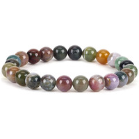 Hot And Bold Womens Natural Stone Indian Agate Bracelet With Certificate-Genuine Gemstone Jewelry For Balance And Harmony