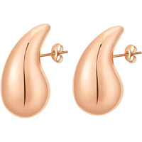 Fashion Frill Earrings For Women Stainless Steel Stylish Teardrop Gold Earrings For Women Girls Love Gifts Earrings Combo Womens Jewellery (Rose Gold)
