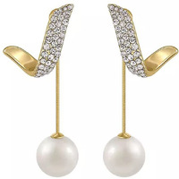 Shining Diva Fashion Latest Stylish Gold Plated Pearl Drop Earrings for Women and Girls (rrsd14729er)