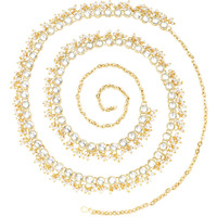 Peora Traditional Jewellery Gold Plated White Kundan Baby Pearl Waist Belt Kamar bandh Belly Chain for Women Girls|Rakhi Rakshabandhan Gift for Sister Bhabhi, Gifts for Women