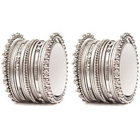 Shining Diva Fashion Latest Antique Design Stylish Traditional Bangle for Women (Oxidised Silver) (10780b_2.4)
