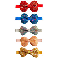 ANNA CREATIONS Elastic Hairband Headbands for Baby Girls and Kids (Set of 5) - Multicolor