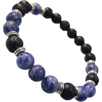 Young & Forever Gift Divine Spiritual Lava Sodalite Healing Energy Reiki Bracelet Gemstone Bracelet B608 for Unisex Adult