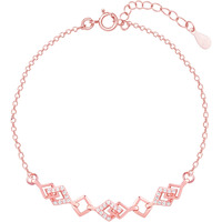 GIVA 925 Silver Rose Gold Interlocked Bracelet, Adjustable | Rakhi Rakshabandhan Gift for Sister Bhabhi, Gifts for Women & Girls | With Certificate of Authenticity and 925 Stamp | 6 Months Warranty*