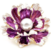 YouBella Jewellery Latest Stylish Crystal Unisex Floral Brooch for Wedding/Party for Women/Girls/Men (Purple)