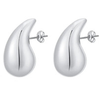 Fashion Frill Earrings For Women Stainless Steel Stylish Teardrop Silver Earrings For Women Girls Love Gifts Womens Jewellery