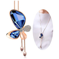 Shining Diva Fashion Hot-selling Latest Fashion Jewellery Collection Gold Plated Pendant for Women (Blue)(9278np)