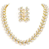 Shining Diva Latest Pearl Design Necklace Jewellery Set for Women (Design06-gold) (rrsd8396s)