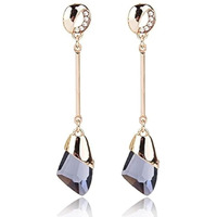 Shining Diva Fashion Grey Crystal 18K Gold Plated Stylish Fancy Earrings for Women and Girls (9683er)
