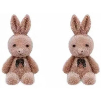 VR Creatives Funny Plush Rabbit Bear Stud Earrings Cute Cartoon Animal Bowknot Bear Earrings for girls