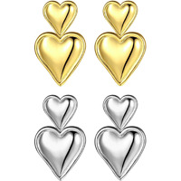 Shining Diva Fashion Latest Stylish Western Combo Earrings for Women Girls (cmb305_15840_15841) (Gold)(Silver)