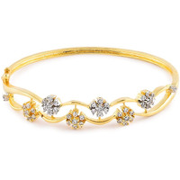 ZAVERI PEARLS CZ Stone-Studded Floral Openable Bracelet For Women - ZPFK4800