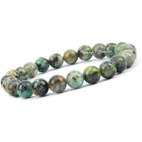 Young & Forever Gift Reiki Crystal Semi Precious Gemstone Multi-Amazonite Bracelet for Healing Natural Stone Stretch Bracelet for Men and Women