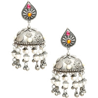 YouBella Jewellery Celebrity Inspired Oxidised Silver Big Size Jhumki Earrings for Girls and Women (Style 3)