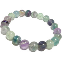 Young & Forever Gift DVine Reiki Crystal Semi Precious Gemstone Multi Fluorite Bracelet Connection and Memory Energy Healing Stone Stretch Bracelet for Men and Women
