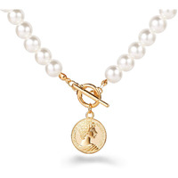 Shining Diva Fashion Latest Stylish Pearl Pendant Necklace for Women and Girls, Golden (12253np)