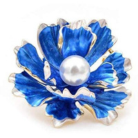 YouBella Jewellery Latest Stylish Crystal Unisex Floral Brooch for Wedding/Party for Women/Girls/Men (Blue)