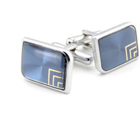 Kavove The Jade Stallion Blue & Silver Cufflink For Men