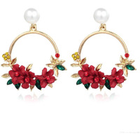 YouBella Jewellery for women Gold Plated Floral Earings Earrings for Girls and Women (Red)