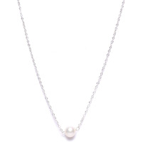ZAVERI PEARLS Silver Tone Pearl Contemporary Brass Chain For Women-ZPFK9520