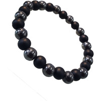 Young & Forever Gift Dvine Hematite Onyx Healing Beads Yoga Reiki Natural Stone Unisex Spiritual Energy Strand Bracelet for Men/Women/Boys/Girls