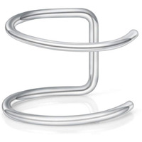 Via Mazzini 316L Stainless Steel No-Tarnish No-Rusting Double Closure No Piercing Nose Ring for Women