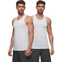 XYXX Men's Ace Premium Cotton Modal Round Neck Vest Pack of 2 (White;White; L)