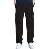 Leriya Fashion Loose Baggy Cargo Pant Trouser for Men (LF-TP-1064_Black_S)