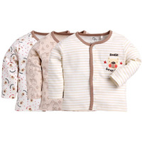 BABY GO Full Sleeve Set of 3 TEES Combo for Baby Boys(0-3M,BEIGEEE)