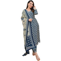 KLOSIA Women Embroidery Kurta and Afghani Pant Set with Dupatta (XX-Large)