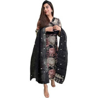 ANNI DESIGNER Women's Cotton Blend Straight Printed Kurta with Pant & Dupatta (Poona Black_5XL_Black_XXXXX-Large)